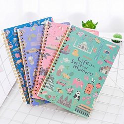 Xdobo A5 Series Cute Floral Softcover Notebooks journals diary Unique Designed Notepad Agenda Pads For Student Coil Book 4 Different Colors Stationery Notepad Best Gift For