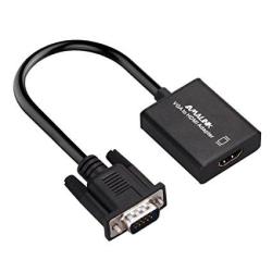 Vga To HDMI Adapter Amalink 1080P Vga Male To HDMI Female Converter For Laptop destop To Tv projector monitor With Audio Cable And USB Cable Black