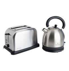 Russell Hobbs RHBSS56 Breakfast Combo - 1.8L Kettle & Toaster - Stainless Steel Cordless 1.8L Kettle Concealed Element Boil-dry Protection 2 Slice Wide Slot