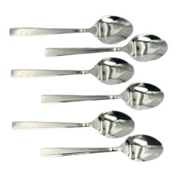 Quality Dessert Spoon Square Handle Broad 12 Piece