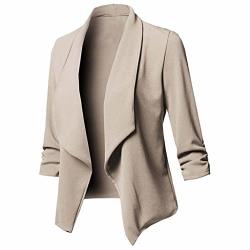 Going Out Tops For Women Trendy Casual Solid Open Front Cardigan Long Sleeve Jacket Coat Nice Girl 3354 Khaki