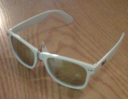 Wayfarer Sunglasses White Frame Colour Lens
