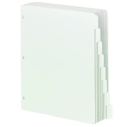 Fasmov 120 Page Divider Pack 3 Ring Binder Dividers with Reinforced Edge Letter Size Binder Index Dividers 1/5-Cut Tab 