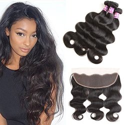 Ossilee Hair Lace Frontal With Bundles Malaysian Body Wave Human Hair With Frontal 8A Malaysian Virgin Hair Body Wave 3 Bundles With Lace Frontal