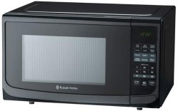 Russell Hobbs 30L Electronic Microwave Black - 900W Power 11 Power Levels Programmable Multi Stage Cooking Digital LED Display Elegant Mirror Front Finish Push
