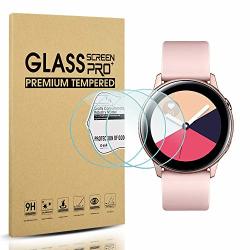 Diruite 3-PACK For Samsung Galaxy Watch Active 40MM Screen Protector Tempered Glass For Galaxy Watch Active 40MM 2.5D 9H Hardness Anti-scratch - Permanent Warranty Replacement