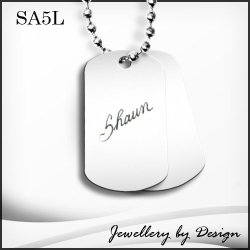 Ball Chain With 2 Dog Tags For Men - Engraving