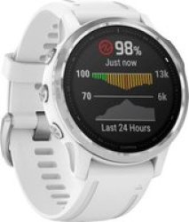 Garmin Fenix 6S Smartwatch Silver With White Band