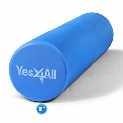 YES4ALL 18 Inch Eva Foam Roller back Roller High Density Foam Rollers Foam Roller For Physical Therapy & Exercise Blue
