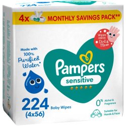 Pampers Baby Wipes Sensitive 4'S - 4X56