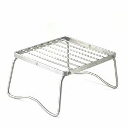 Decwang Portable Camping Grill Compact MINI Stainless Steel Campfire Charcoal Gas Bbq Grill Rack For Backpacking Hiking Picnics Fishing 2 Sizes