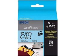 Epson Labelworks Iron On Lc Tape 1 2-INCH Black On Blue LC-4LBQ5