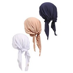PACK 3 Women Chemo Hat Beanie Scarf Turban Headwear For Cancer Patients