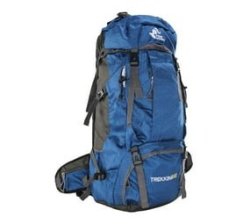 60L Water Resistant All-purpose Camping Backpack With Rain Cover - Blue