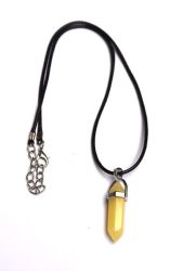 Gemstones Necklaces- Yellow Jade Stone Bullet