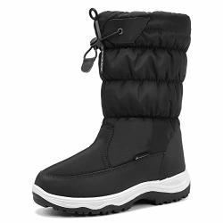Cior Women's Snow Boots Winter Waterproof Fur Lined Frosty Warm Snow Boots Chrimas Gift U119WMX001-BLACK-40