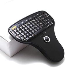 Calvas Mini T6-L 2.4GHz Wireless QWERTY Keyboard Air Mouse Handheld Remote Control 6 Gxes Gyroscope for Mini PC TV Box Color: T6-L