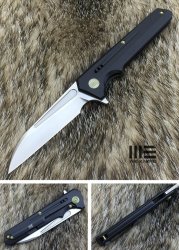We Knife Black Handle Hand Rubbed Satin Blade 705E
