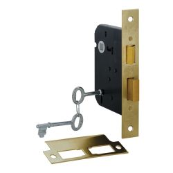 DY2295-76PL 2 Lever Powder Coated Upright Lock - Brass