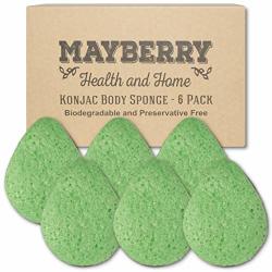 Konjac Facial Sponge 6 Pack Individually Wrapped Green Tea Green Konjac Drop Shape Sponges Offer A Gentle Cleansing Experience For Softer Skin