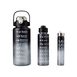 3PCS Glittery Motivilational Water Bottle With Straw Bpa Free Sports Bottle
