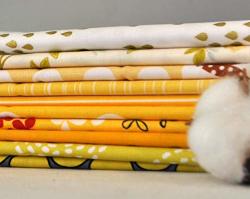 Designer Fabric Scraps Color Bundle Yellow 10 Fat Eighths Bundle 1 1 4 Yards Total