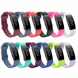 Splensun Compatible Fitbit Inspire inspire Hr Bands Silicone Sport Strap Replacement For Fitbit Inspire Hr Activity Tracker Large small 12 Colors In A Pack S 5.0IN-7.6IN