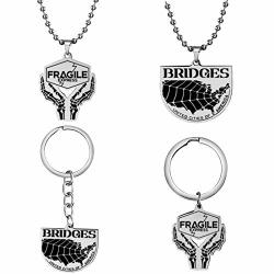 Warmsport 4 Pack Game Death Stranding Necklace Men Metal Norman Reedus Fomulas Pendant Necklace Long Chain Choker Collares Fashion Jewelry