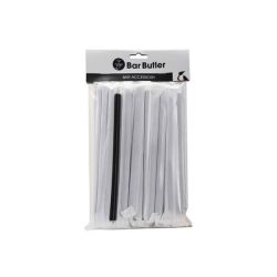 Bar Butler Paper Straws Black 50 X 3 Ply 8MM Wrapped + 1 Unwrapped 51 Pcs