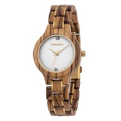 Natura L Women's Zebrawood Wooden Watch - GT055-2