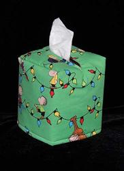 Free Shipping 5 X 5 X 6 Tissue Box Cover. Christmas Lights Fun With The Peanuts Gang Truer Christmas Green In Person. Fabric Is
