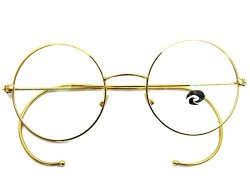 Agstum Retro Round Optical Rare Wire Rim Eyeglass Frame 48MM Gold