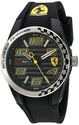 Ferrari Men's Quartz Watch With Silicone Strap Black 21 Model: 830337