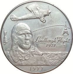 1977 Samoa 1 Tala Lindbergh Flight Commemorative Coin