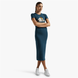 Adidas Womens Badge Of Sport Long Teal T-Shirt Dress