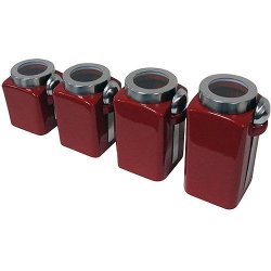 Mainstays Red Stonewear Kitchen Canister Set 4PC