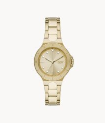 DKNY Chambers Three-hand Gold-tone Stainless Steel Woman's Watch NY6655