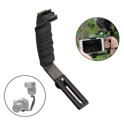 Universal Camera Grip L Bracket With 2 Side Hot Shoe Mount Video Light Flash Dslr Holder Camcorder