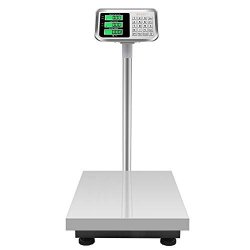 660LBS Smart Weigh Digital Shipping And Postal Scale Floor Platform Folding Scales Stainless Steel High-definition Lcd Display Perfect For Luggage Shipping Mailing Package Price White