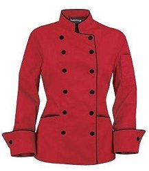 Long Sleeves Stylish Women's Ladies Chef's Coat Jackets XL To Fit Bust 40-41 Red