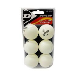 Dunlop Club Champ 6 Pack White Table Tennis Balls