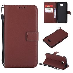 Totoose Samsung Galaxy J7 Prime - Pouch Premium Wallet Style Flip Cover Case For Samsung Galaxy J7 Prime Only Samsung Galaxy J7 Prime Cover Coffee