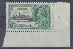 Grenada 1935 Kgv Silver Jubilee Half D Corner Copy With Kite And Vertical Log Plate Flaw