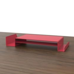 Montisawork Monitor Stand With Shelf Red