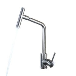 Stainless Steel Kitchen Sink Faucet With 360 Degree Swivel Spout Single Handle Lead Free Healthy Mixer Tap
