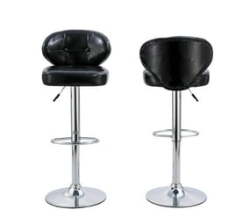 Bar Stools Coffee Chairs Kitchen Chairs Corner Stools - Set Of 2 - Black