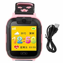 Alomejor Kids Smart Watch Phone Children Touch Screen Digital Camera Watch With Multiple Positioning Voice Intercom For Kids Pink