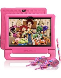 Kids Tablet 10 Inch Ips HD Display Android Tablets With 32GB Storage 2GB RAM Quad Core Processor Kidoz Pre-installed Kid-proof Case Shoulder