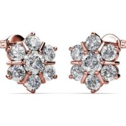 DESTINY Teagen Flower Earring With Crystals From Swarovski-rose