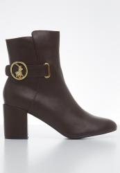 Polo Demi High Heel Ankle Boot - Brown